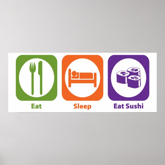 Eat Sleep Eat Sushi Poster (Front)