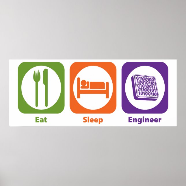 Eat Sleep Engineer Poster (Front)