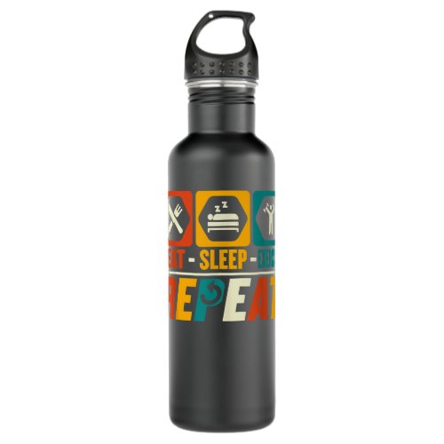 Eat Sleep Exercise Repeat Fitness Gym Workout Nutr Stainless Steel Water Bottle