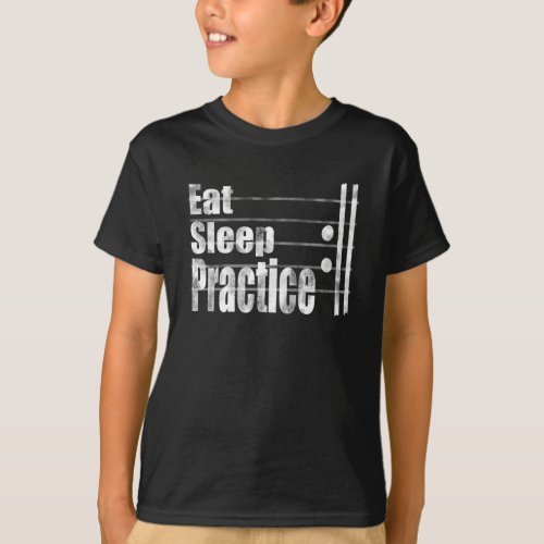 Eat sleep exercises repeat funny music gift T_Shirt