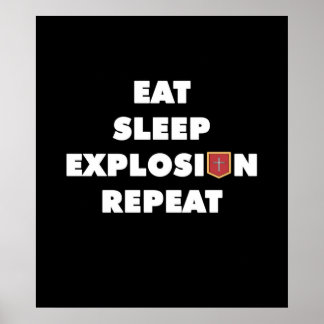 Eat Sleep Explosion Repeat Konosuba Poster