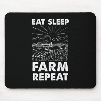 Eat Sleep Farm Repeat Farmer Farming Chicken Gift Mouse Pad