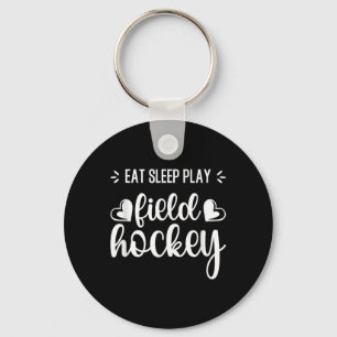 Eat Sleep Field Hockey Repeat Girls Players Traini Keychain