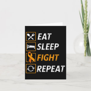 Eat Sleep Fight Leukemia Blood Cancer Awareness Card