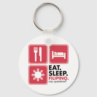 Eat Sleep Filipino - Red Keychain