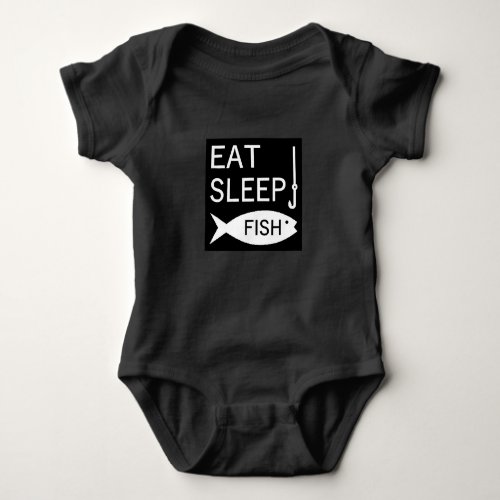 Eat Sleep Fish Baby Bodysuit