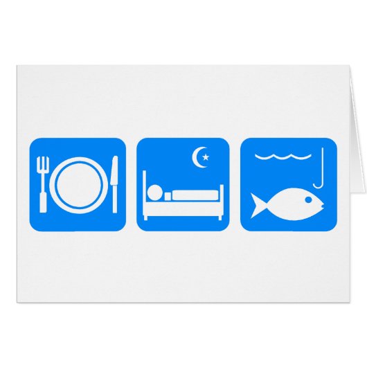 Eat Sleep Fish blue Cards (Front Horizontal)
