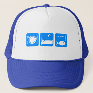 Eat Sleep Fish blue Trucker Hat