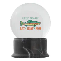 Eat Sleep Fish - Funny Fisherman's Snow Globe