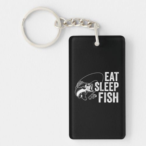 Eat Sleep Fish Funny Fishing Youth Keychain