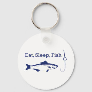 Eat Sleep Fish Keychain