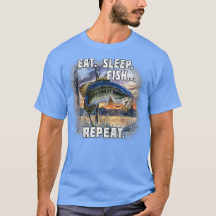 Eat Sleep Fish Repeat Bass Fishing Funny Gifts T-Shirt