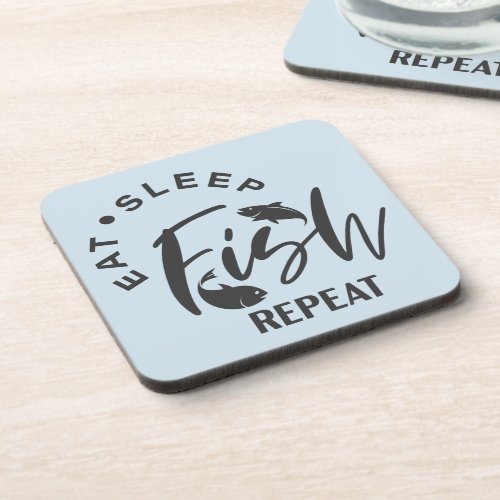 Eat Sleep Fish Repeat Beverage Coaster