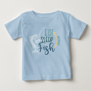 Eat Sleep Fish Repeat Fishing Rod Sports Baby T-Shirt