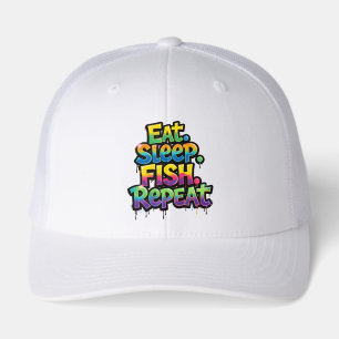 Eat Sleep Fish Repeat Rainbow Graffiti