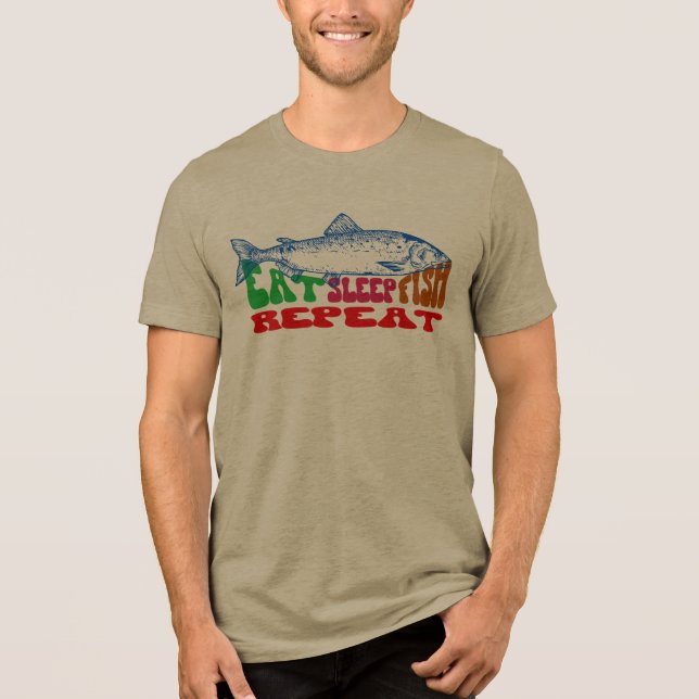 Eat Sleep Fish Repeat Shirt Fishing Fisherman Gift (Front)