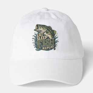 Eat Sleep Fish Repeat Vintage Fishing Design DESC Hat