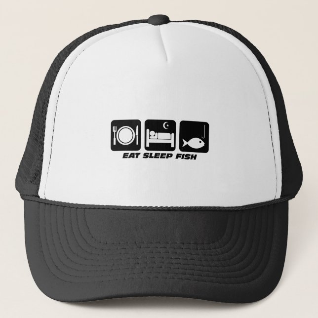 eat sleep fish trucker hat (Front)