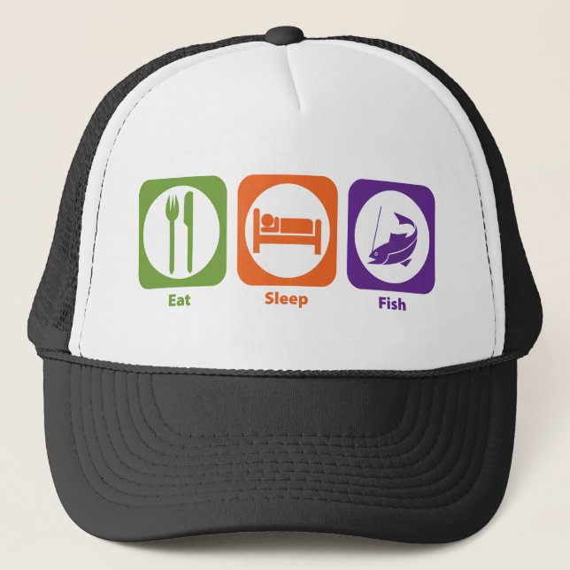 Eat Sleep Fish Trucker Hat (Front)