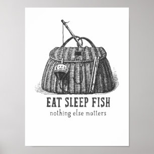 Eat Sleep Fish Vintage Tackle box Poster