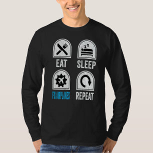 Eat Sleep Fix Airplanes Repeat Aircraft Mechanic T-Shirt