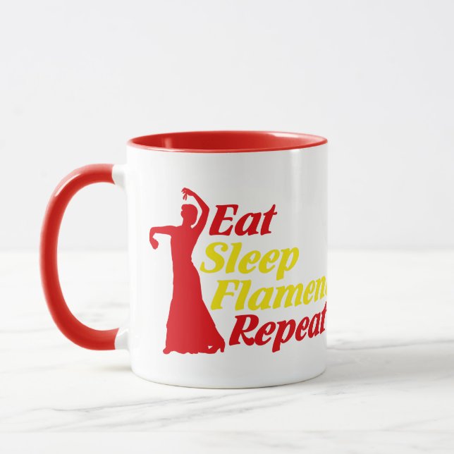 Eat Sleep Flamenco Repeat Funny Gift for Dancers Mug (Left)