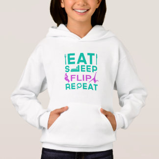 Eat, Sleep, Flip, Repeat Gymnastics Gifts Hoodie