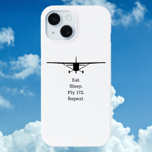 Eat Sleep Fly 172 Repeat Airplane iPhone 15 Case