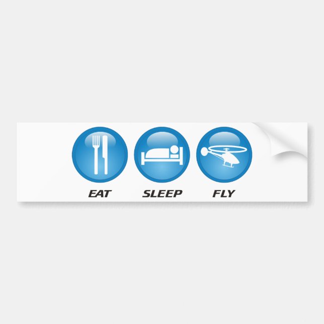 Eat Sleep Fly Bumper Sticker (Front)