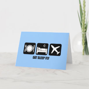 eat sleep fly card