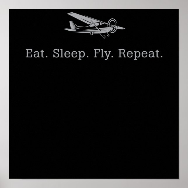 Eat Sleep Fly Drones Repeat Aviator Gift Poster (Front)