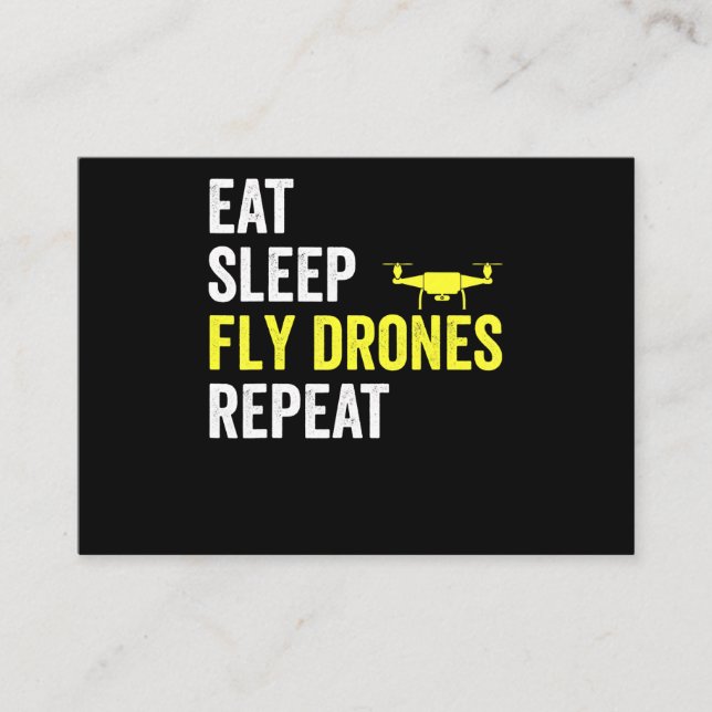 Eat Sleep Fly Drones Repeat Drone Pilot Lover Business Card (Front)