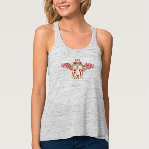 Eat Sleep Fly Repeat Funny Gift for Veterans Pilot Tank Top