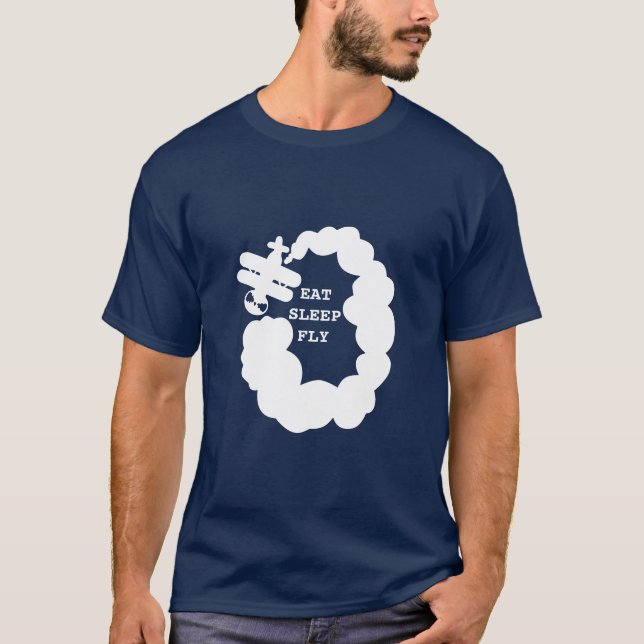 Eat sleep fly t shirt | airplane pilot gift idea (Front)
