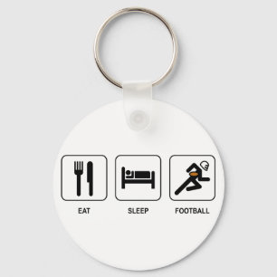 Eat Sleep Football Keychain