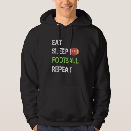 Eat Sleep Football Repea Cool Sport Player Hoodie