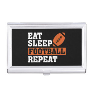 Eat Sleep Football Repeat Awesome Love Football Vi Business Card Case