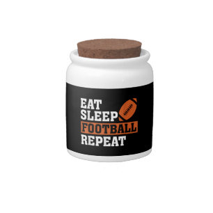 Eat Sleep Football Repeat Awesome Love Football Vi Candy Jar