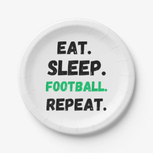 Eat Sleep Football Repeat Cute Eat Sleep Football Paper Plates