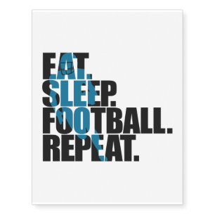 Eat Sleep Football Repeat Football Lover Player Temporary Tattoos