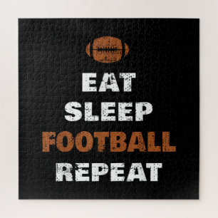 Eat Sleep Football Repeat Love Football Vintage Gi Jigsaw Puzzle