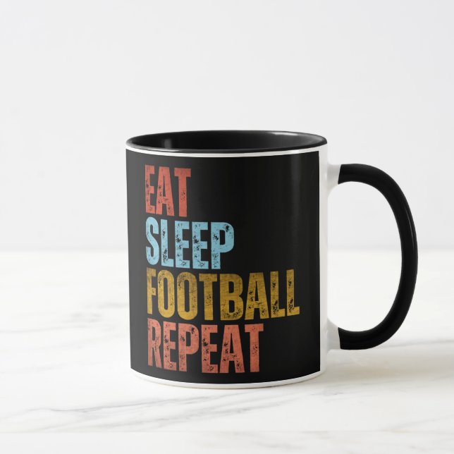 EAT SLEEP FOOTBALL REPEAT MUG (Right)