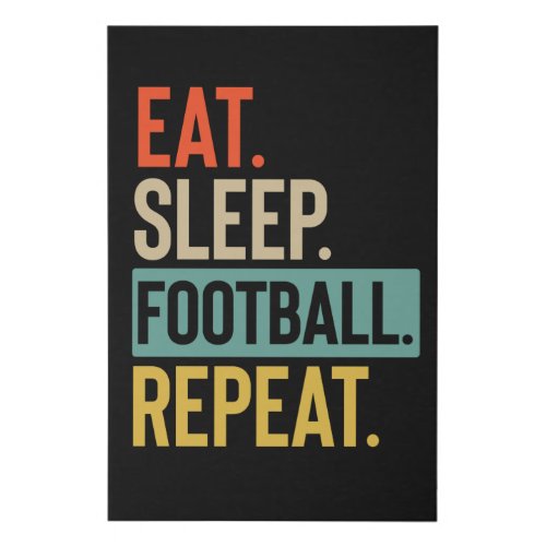 Eat Sleep football Repeat retro vintage colors Faux Canvas Print