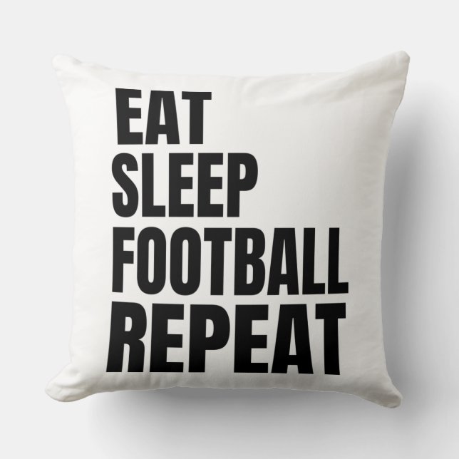 eat sleep football repeat throw pillow (Front)