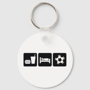 Eat Sleep Football / Soccer Keychain