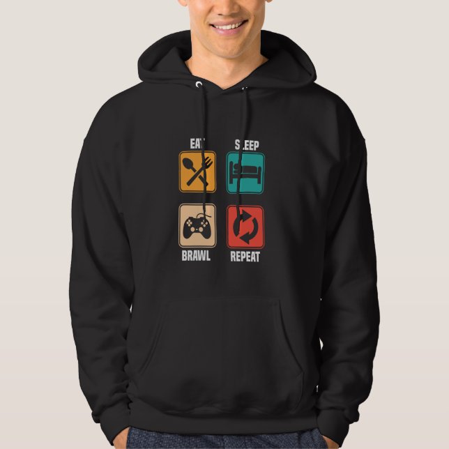 Eat Sleep Funny Gamer Design Hoodie (Front)