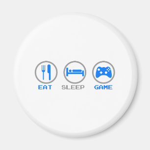 Eat Sleep Game Again - Gamer, geek video games Magnet