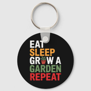 Eat Sleep Game Grow A Garden Repeat Vintage Gamer Keychain