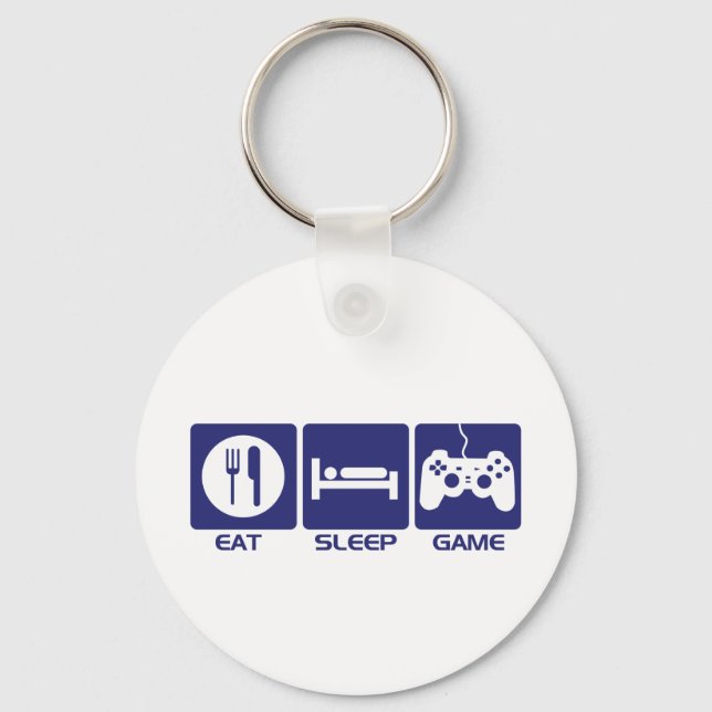 Eat Sleep Game Keychain (Front)