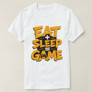 Eat Sleep Game Orange Grunge Gamer Quote T-Shirt